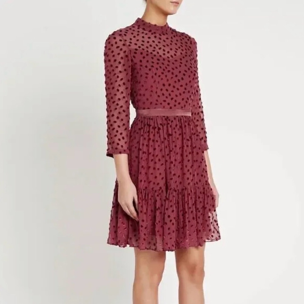 Rebecca Taylor Velvet Polka Dot Dress Size 00